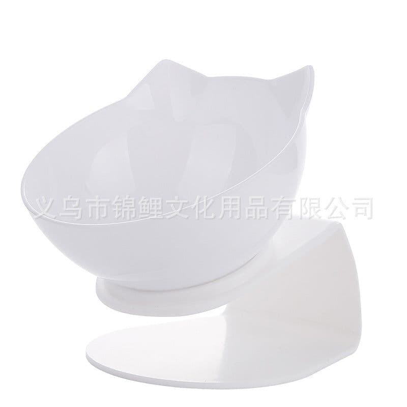 image-Cat Dog Double Bowl Set with Tilted Neck Protection Design
