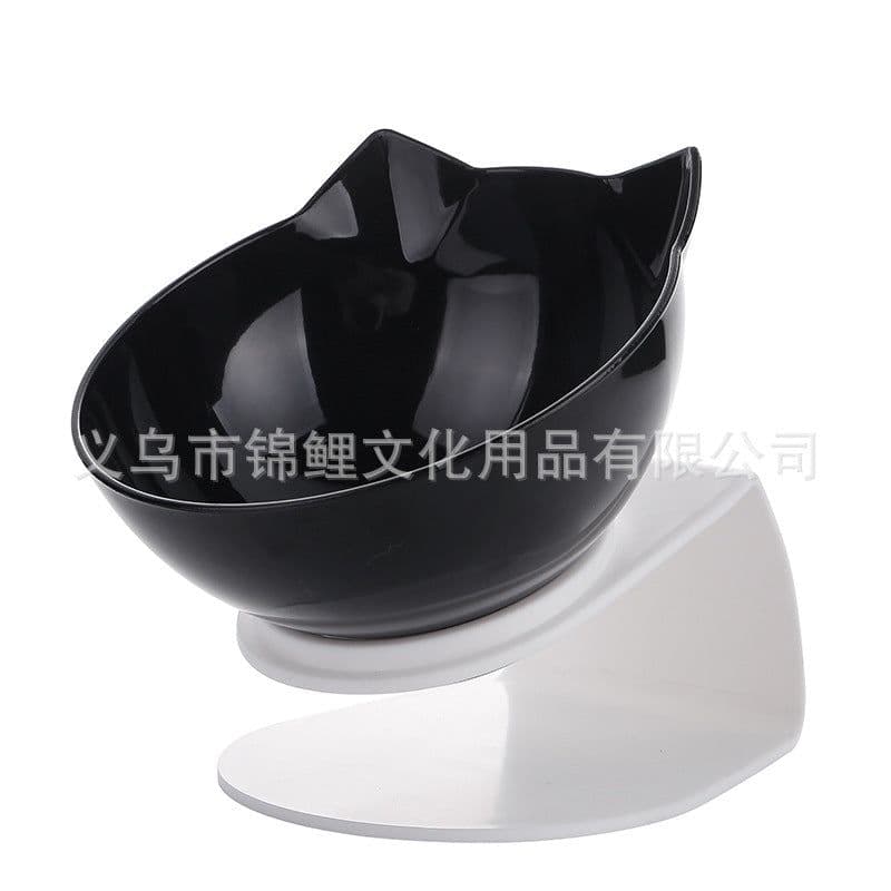 image-Cat Dog Double Bowl Set with Tilted Neck Protection Design