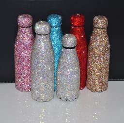 image-Diamond-Studded Stainless Steel Vacuum Flask 600ml Straight Cup