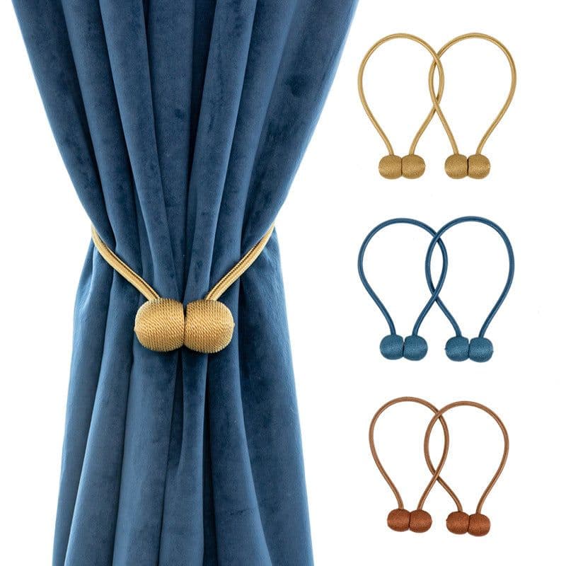 image-Magnetic Curtain Tieback Holder Ball Shape Window Decorative Buckle