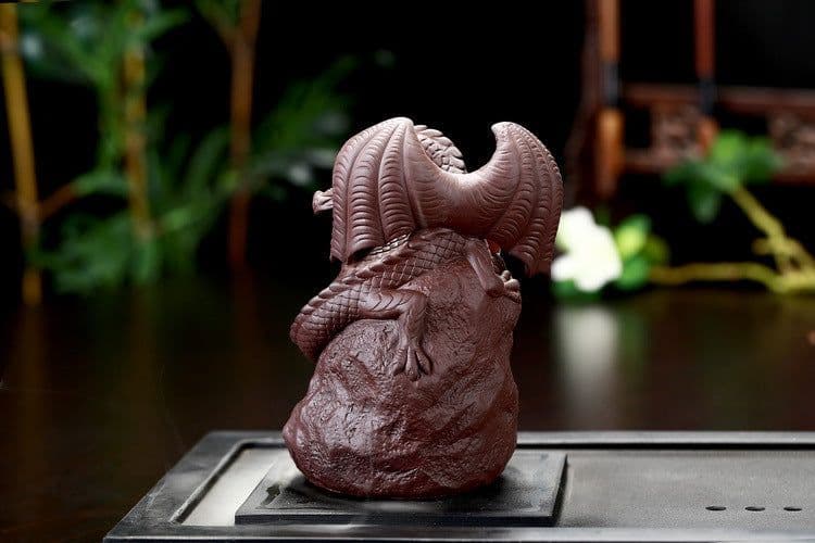 image-Ceramic Dragon Dinosaur Incense Burner with Fog Effect