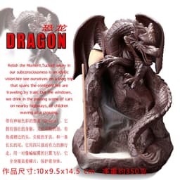 image-Ceramic Dragon Dinosaur Incense Burner with Fog Effect