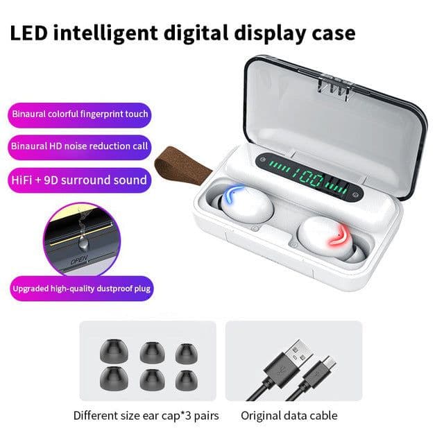 image-F9-6 Bluetooth Earbuds with Charging Case