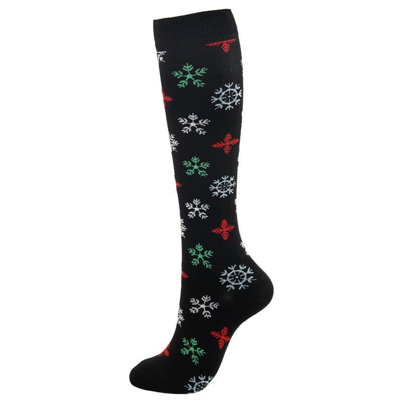 image-Amazon Sports Compression Socks Long Tube Adult Christmas