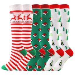 image-Amazon Sports Compression Socks Long Tube Adult Christmas