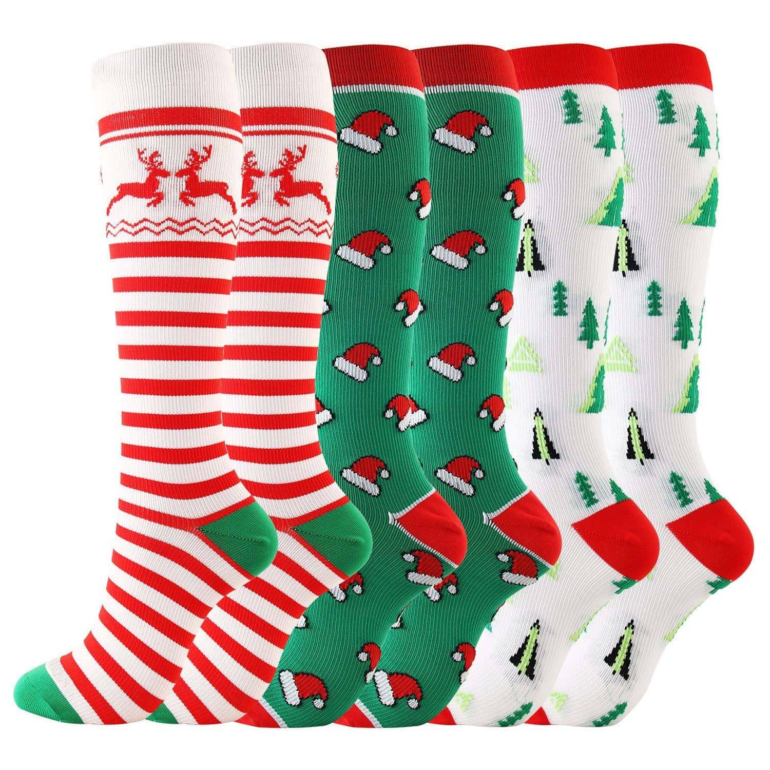 image-Amazon Sports Compression Socks Long Tube Adult Christmas