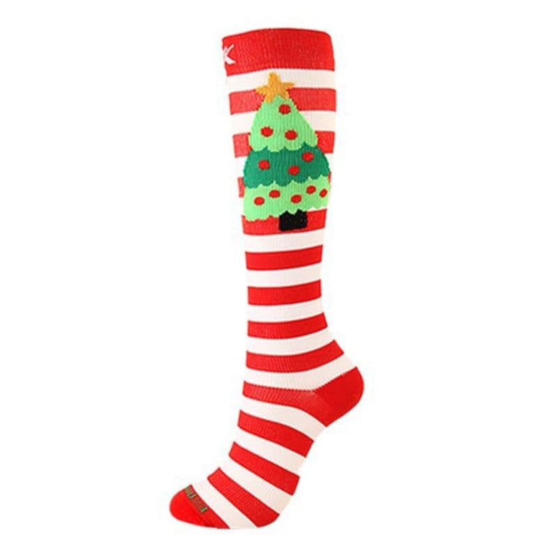 image-Amazon Sports Compression Socks Long Tube Adult Christmas