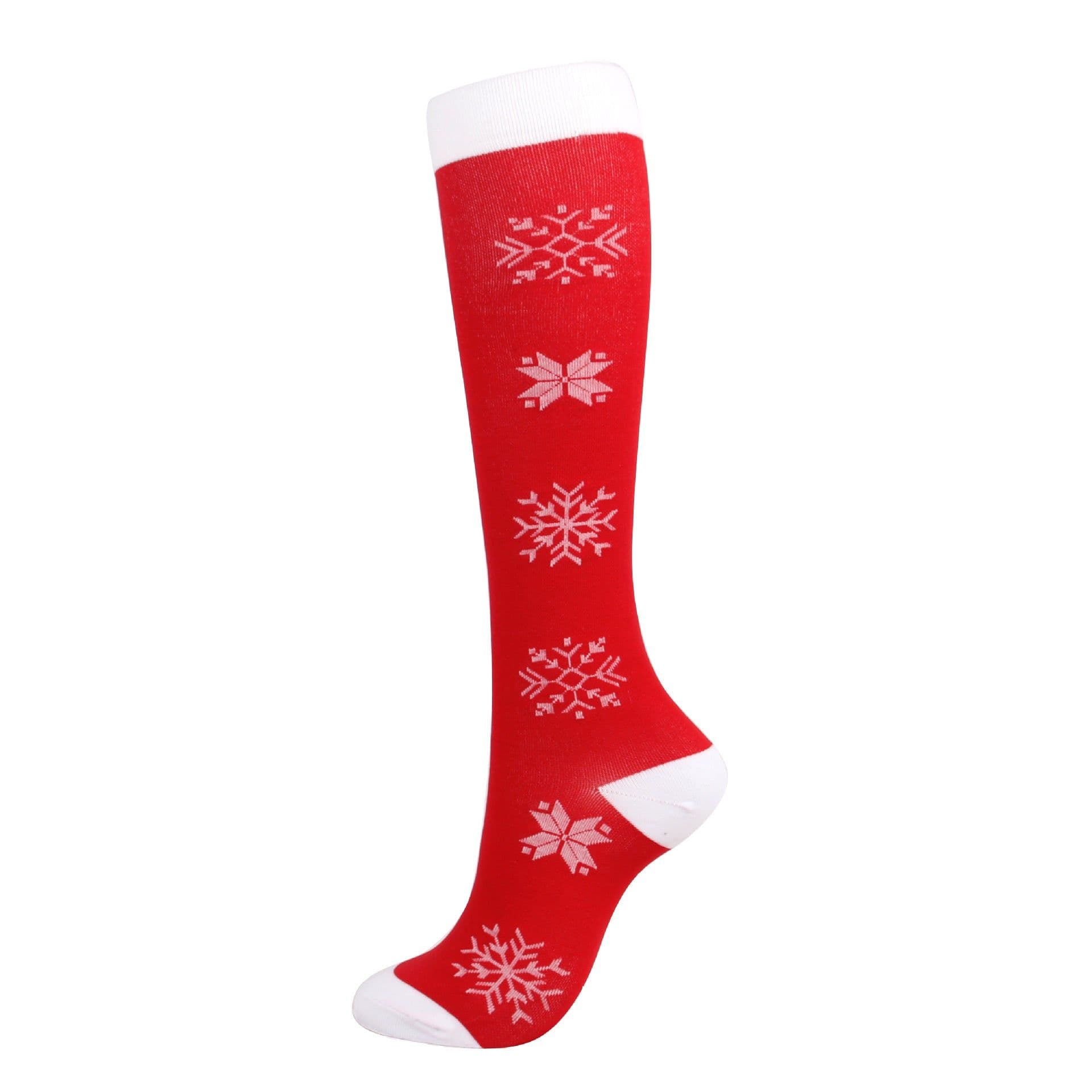 image-Amazon Sports Compression Socks Long Tube Adult Christmas