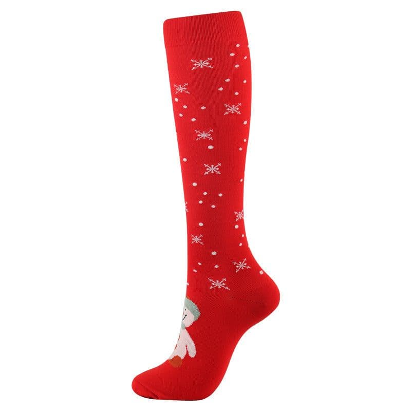 image-Amazon Sports Compression Socks Long Tube Adult Christmas