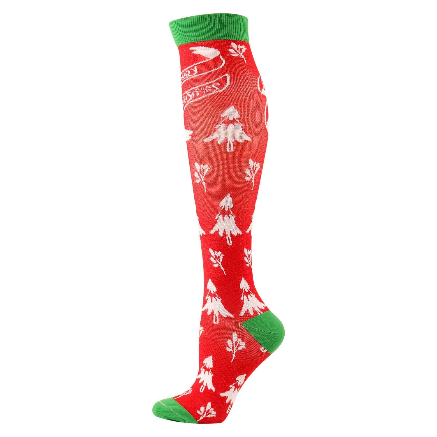 image-Amazon Sports Compression Socks Long Tube Adult Christmas
