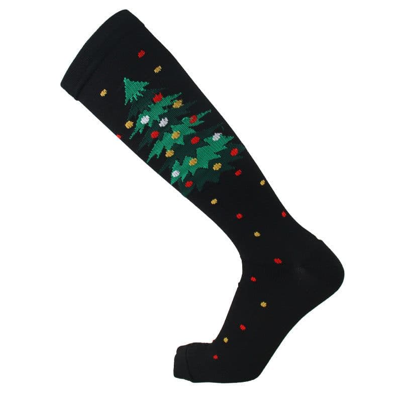 image-Amazon Sports Compression Socks Long Tube Adult Christmas