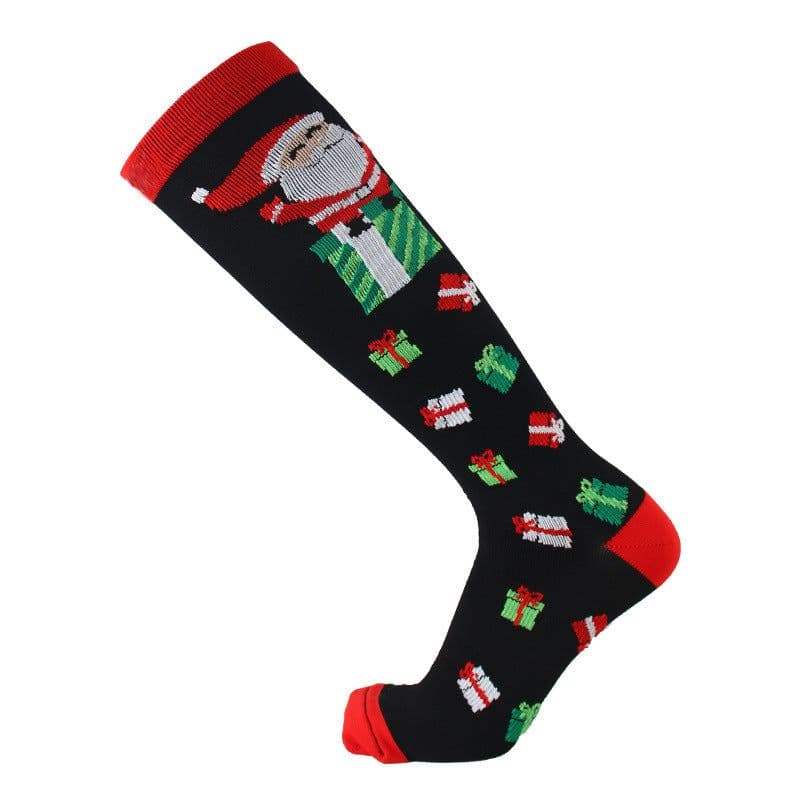 image-Amazon Sports Compression Socks Long Tube Adult Christmas