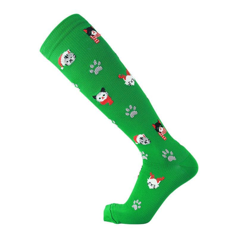 image-Amazon Sports Compression Socks Long Tube Adult Christmas