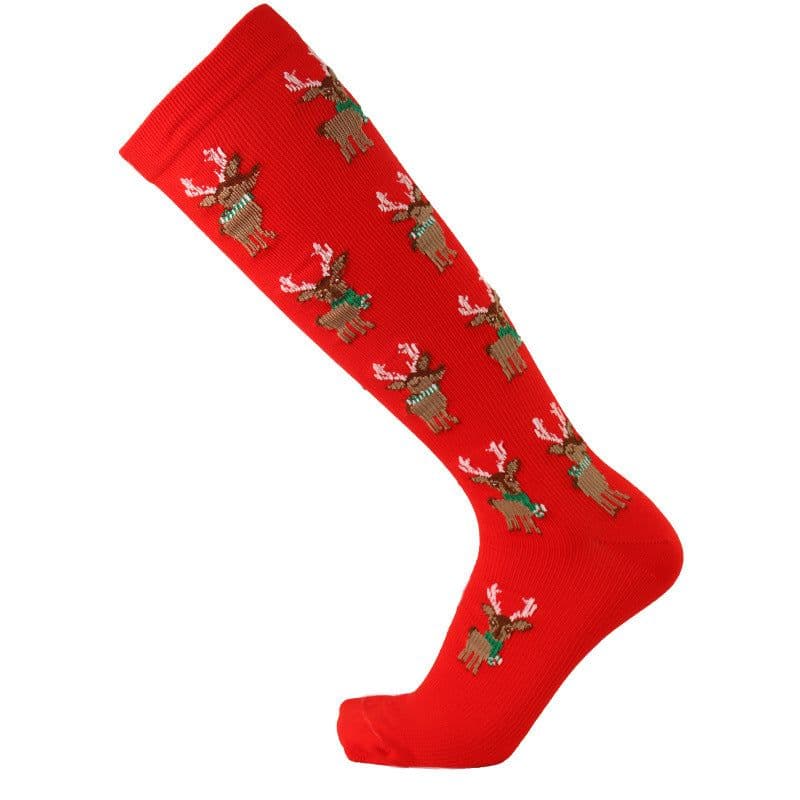 image-Amazon Sports Compression Socks Long Tube Adult Christmas