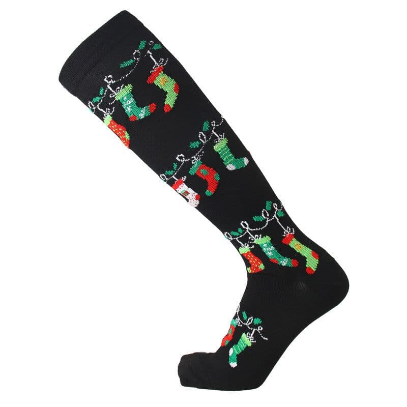 image-Amazon Sports Compression Socks Long Tube Adult Christmas