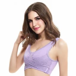 image-Women's Sports Bra Cross Back Wide Strap Shockproof Wireless Full Cup