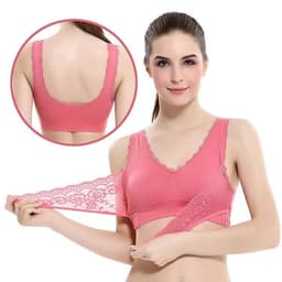 image-Women's Sports Bra Cross Back Wide Strap Shockproof Wireless Full Cup