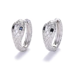image-S925 Silver Needle Snake-Shaped Geometric Earrings