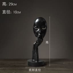 image-Silence is Gold Resin Sculpture Nordic Home Decor Figurine