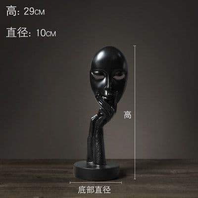image-Silence is Gold Resin Sculpture Nordic Home Decor Figurine