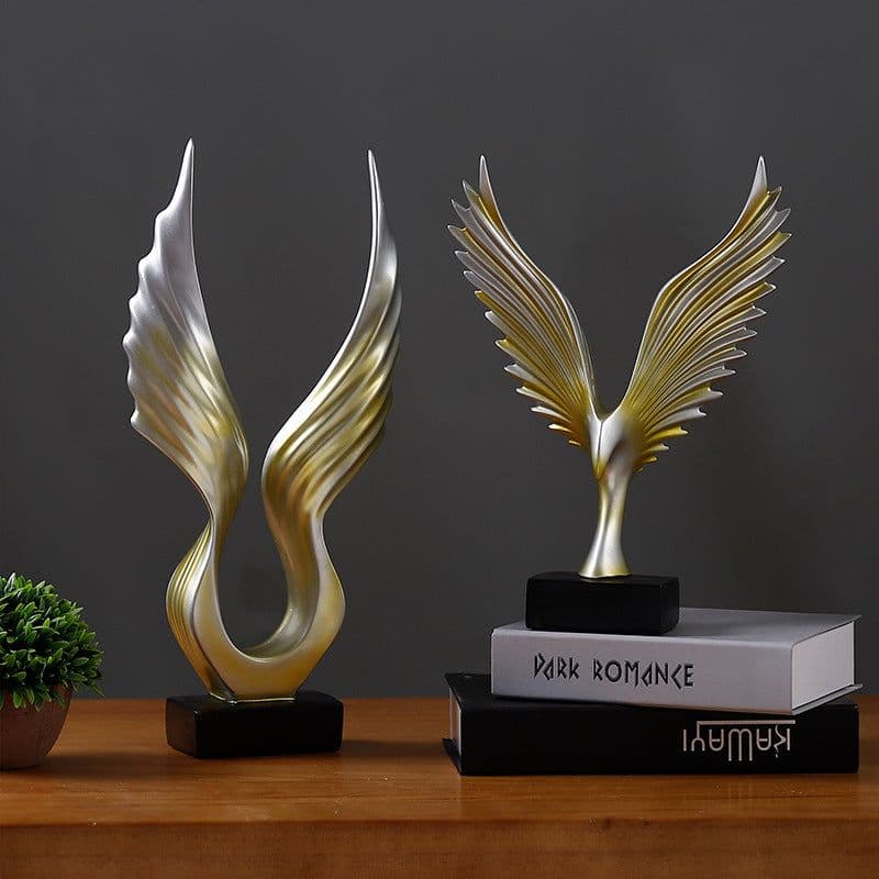 image-Silence is Gold Resin Sculpture Nordic Home Decor Figurine