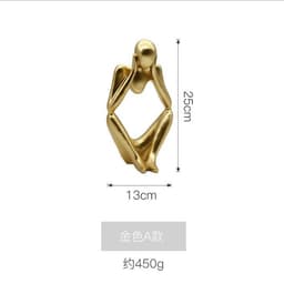 image-Silence is Gold Resin Sculpture Nordic Home Decor Figurine