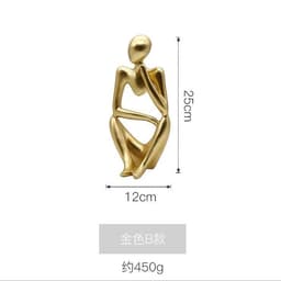 image-Silence is Gold Resin Sculpture Nordic Home Decor Figurine