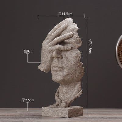 image-Silence is Gold Resin Sculpture Nordic Home Decor Figurine