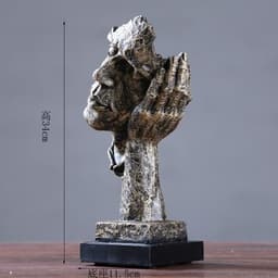 image-Silence is Gold Resin Sculpture Nordic Home Decor Figurine