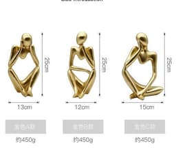 image-Silence is Gold Resin Sculpture Nordic Home Decor Figurine