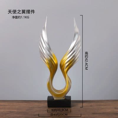 image-Silence is Gold Resin Sculpture Nordic Home Decor Figurine