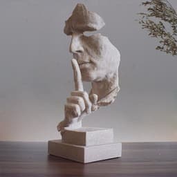 image-Silence is Gold Resin Sculpture Nordic Home Decor Figurine