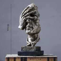 image-Silence is Gold Resin Sculpture Nordic Home Decor Figurine