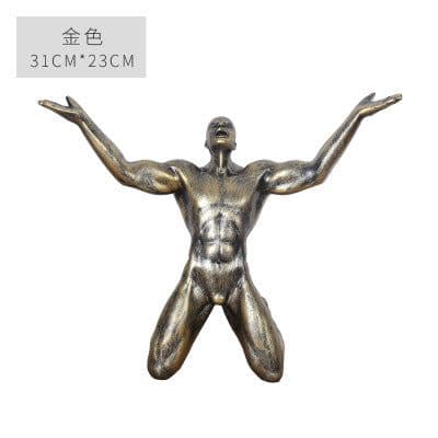 image-Silence is Gold Resin Sculpture Nordic Home Decor Figurine