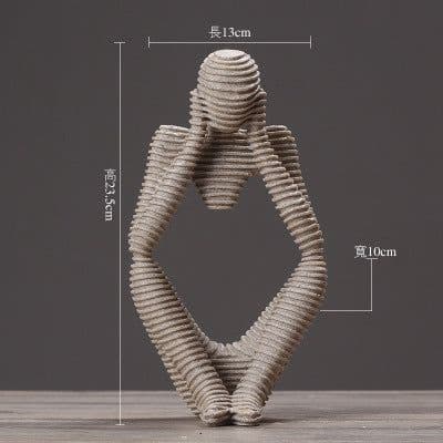 image-Silence is Gold Resin Sculpture Nordic Home Decor Figurine
