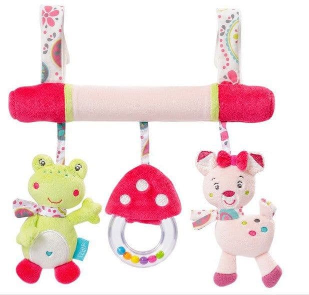 image-Baby Crib Mobile Music Toy with Animal Plush Hanging Bells 0-2 Years