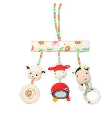 image-Baby Crib Mobile Music Toy with Animal Plush Hanging Bells 0-2 Years
