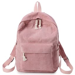 image-Corduroy Backpack Women's Casual Campus Student Bag 40x28x12cm
