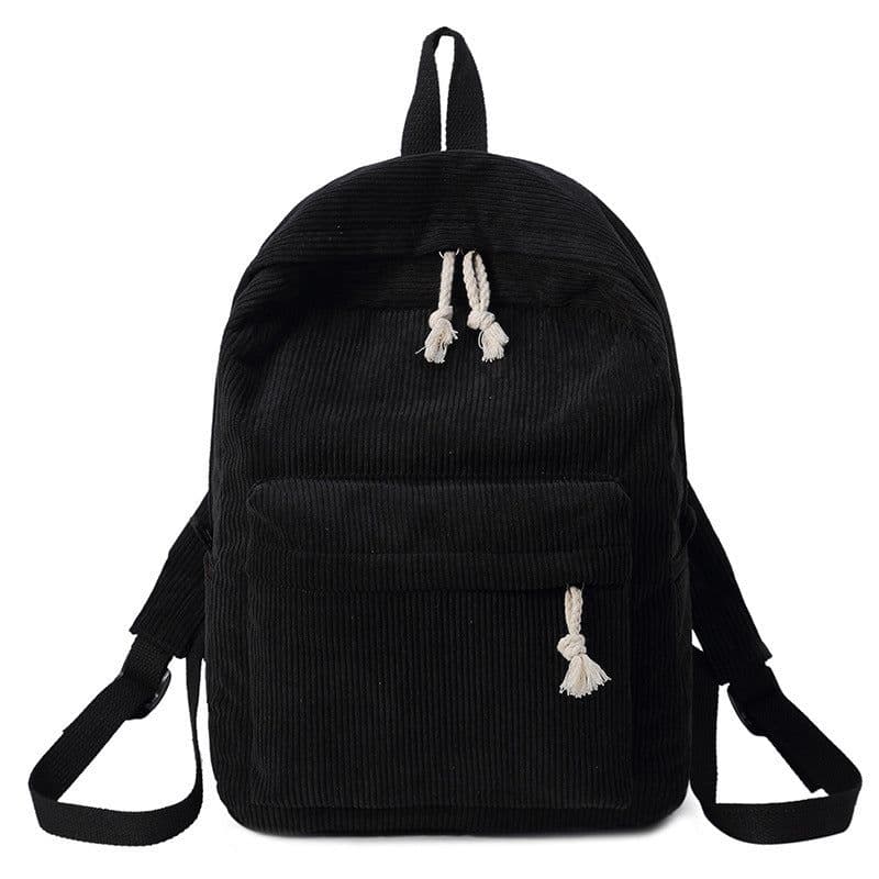 image-Corduroy Backpack Women's Casual Campus Student Bag 40x28x12cm