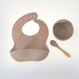 image-YC Silicone Baby Cutlery Set 3-Piece Bib Suction Bowl Spoon