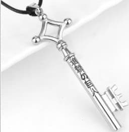 image-Attack on Titan Necklace Key Pendant Anime Alloy Silver Unisex