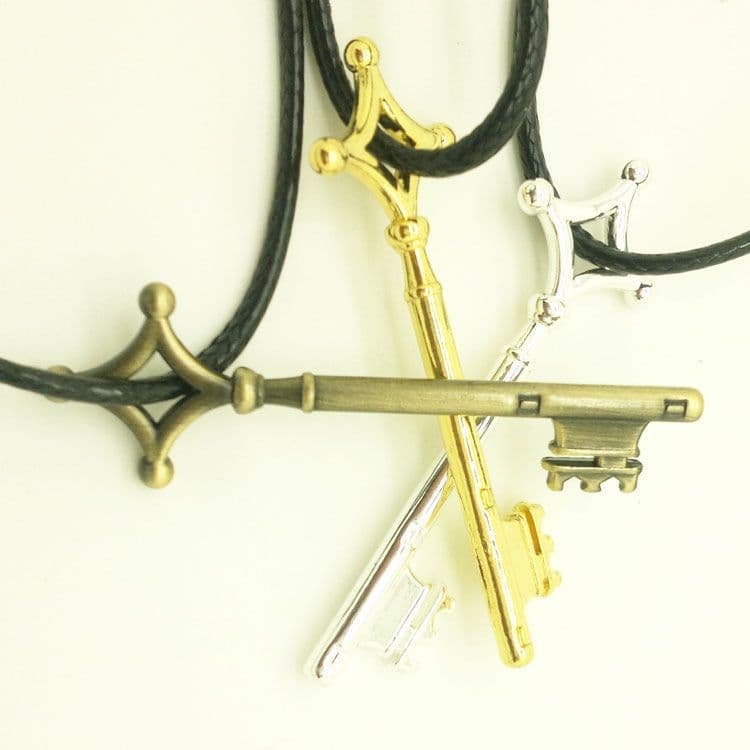 image-Attack on Titan Necklace Key Pendant Anime Alloy Silver Unisex