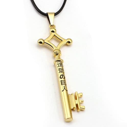 image-Attack on Titan Necklace Key Pendant Anime Alloy Silver Unisex