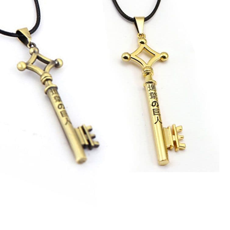 image-Attack on Titan Necklace Key Pendant Anime Alloy Silver Unisex