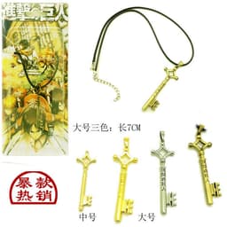 image-Attack on Titan Necklace Key Pendant Anime Alloy Silver Unisex