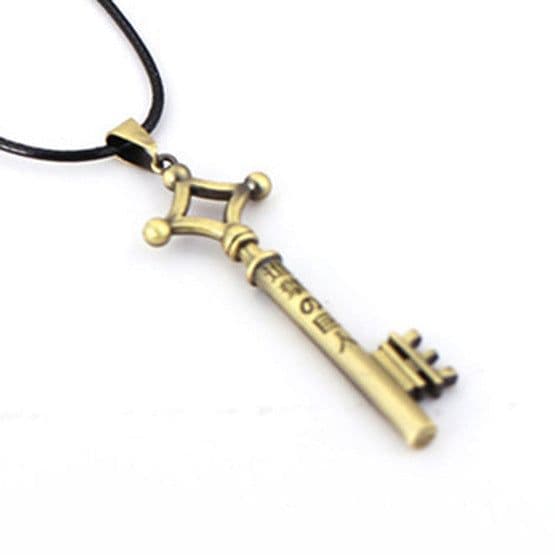 image-Attack on Titan Necklace Key Pendant Anime Alloy Silver Unisex