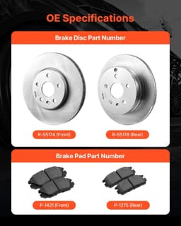 image-VEVOR Front and Rear Brake Kit Compatible with 2010-2017 Chevrolet Equinox, 2010-2017 GMC Terrain, Hollow Brake Rotors Ceramic Brake Pads Replacement Kit, 12.7 in Front Rotors, 12 in Rear Rotors