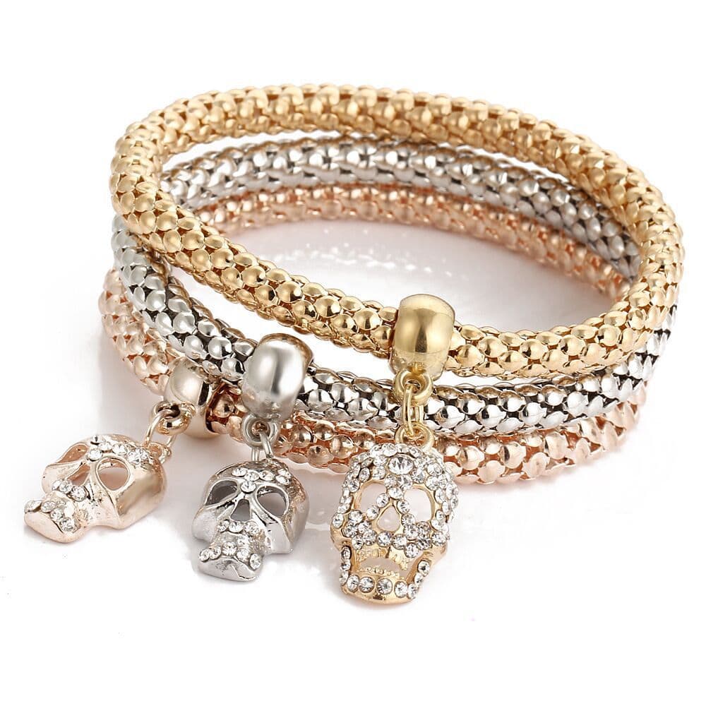 image-BJ012 Crystal Butterfly Pendant Bracelet Women's Multi-Color Chain