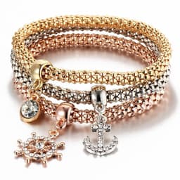 image-BJ012 Crystal Butterfly Pendant Bracelet Women's Multi-Color Chain