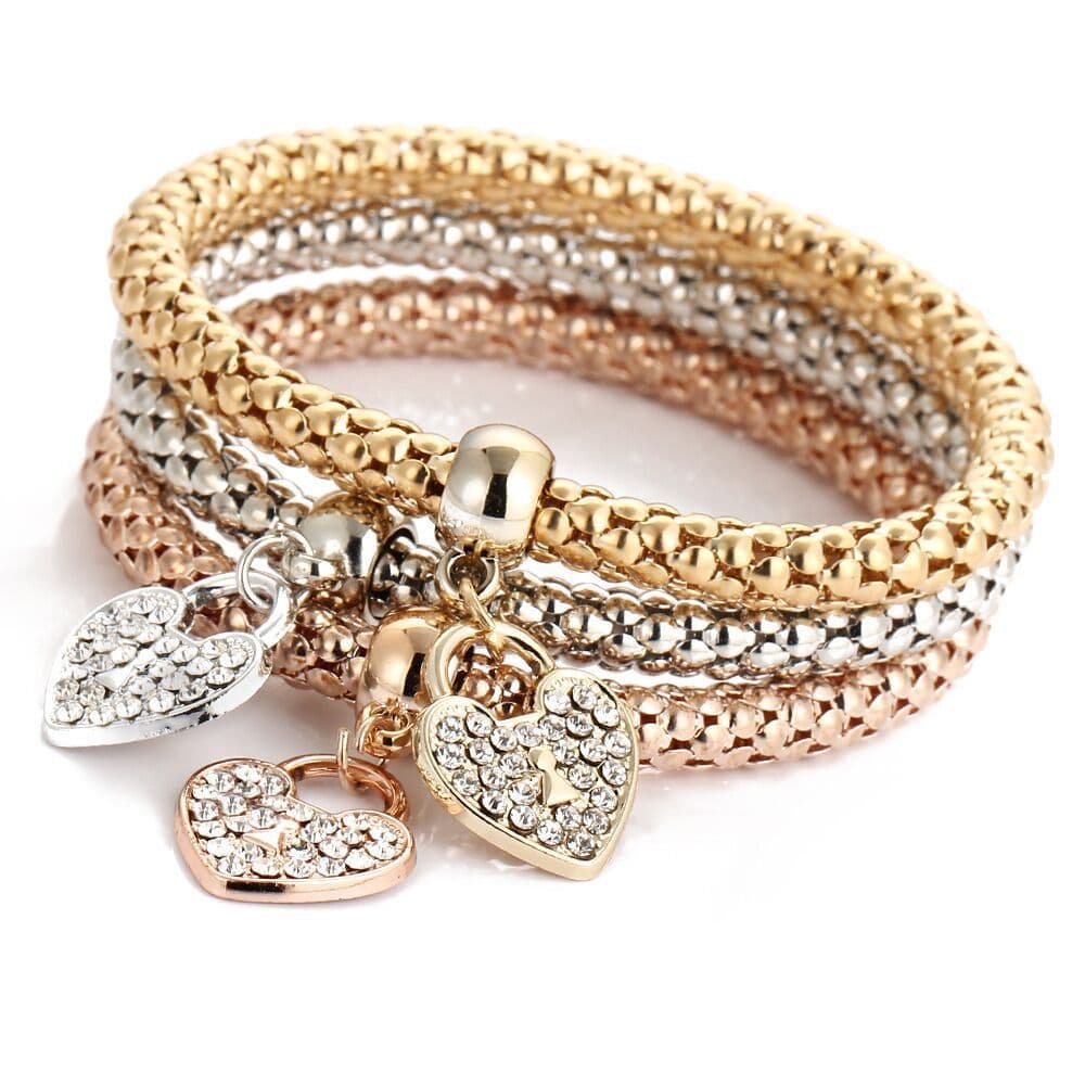image-BJ012 Crystal Butterfly Pendant Bracelet Women's Multi-Color Chain